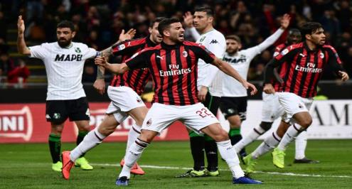 ميلان يتقدم للمركز الثالث بفوز صعب على ساسولو في الدوري